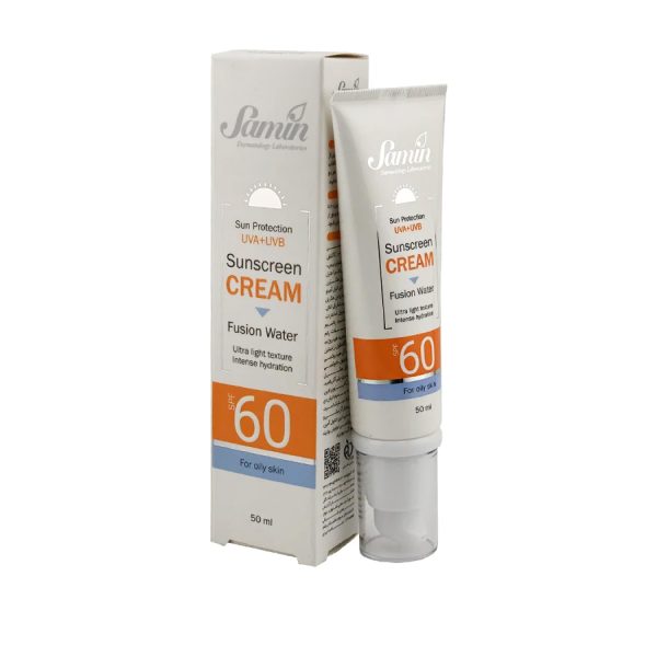 کرم ضد آفتاب فیوژن واتر پوست چرب SPF60 ثمین حجم 50ml