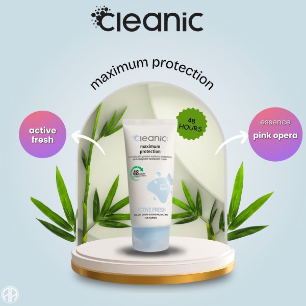 کرم ضد تعریق 48 ساعته زنانه اکتیو فرش کلینیک کیندی 60 گرم