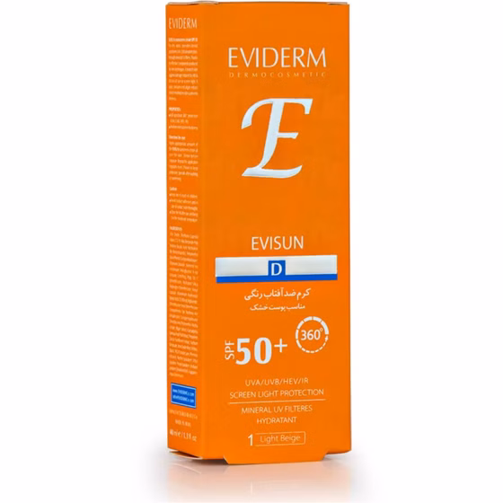 کرم ضدآفتاب رنگی لایت بژ پوست خشک اویدرمEVISUN